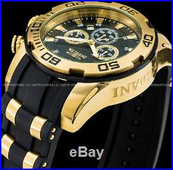 Invicta Mens 50mm Pro Diver Scuba Chronograph 18K Gold IP Stainless Steel Watch
