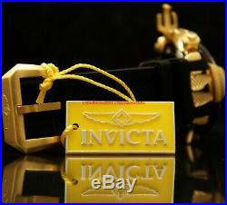 Invicta Mens 50mm Subaqua Poseidon Chronograph Gold-Tone Black Dial Rubber Watch