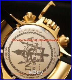 Invicta Mens 50mm Subaqua Poseidon Chronograph Gold-Tone Black Dial Rubber Watch