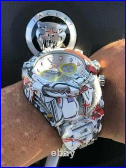 Invicta Mens 52mm Bolt Zeus Quartz Chrono Graffiti Hydroplated SS Bracelet Watch