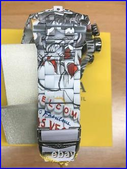 Invicta Mens 52mm Bolt Zeus Quartz Chrono Graffiti Hydroplated SS Bracelet Watch