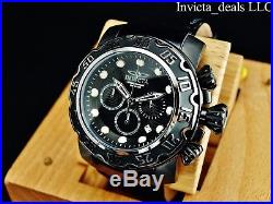 Invicta Mens 52mm Lupah Espadon Chronograph COMBAT Triple Black SS Leather Watch