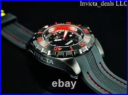 Invicta Mens 52mm Pro Diver OCEAN MASTER COMBAT Triple Black & Red Tone SS Watch