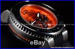 Invicta Mens 52mm Pro Diver Ocean Voyage Orange Black Chrono Silicone SS Watch