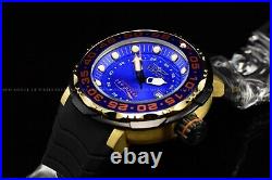 Invicta Mens 52mm Pro Diver Sea Monster Automatic Blue Gold Silicone Strap Watch