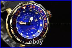 Invicta Mens 52mm Pro Diver Sea Monster Automatic Blue Gold Silicone Strap Watch