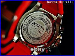 Invicta Mens 52mm Pro Diver TURBO Chronograph BLACK DIAL Black/Red Tone SS Watch