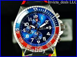 Invicta Mens 52mm Pro Diver TURBO Chronograph BLUE DIAL Black/Red Tone SS Watch