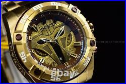Invicta Mens 52mm Star Wars Armorer Gold Brown Dial Chronograph Gold Watch 34754