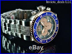 Invicta Mens 52mm XL GRAND Pro Diver Chronograph Black Dial Rose Tone SS Watch