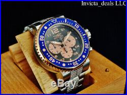 Invicta Mens 52mm XL GRAND Pro Diver Chronograph Black Dial Rose Tone SS Watch