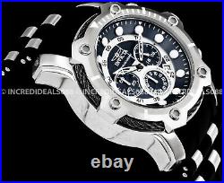 Invicta Mens BOLT CHRONOGRAPH Silver Black Dial Strap SS 50mm Watch 26764
