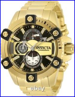 Invicta Mens Coalition Force Octane 48MM Chrono Blk Dial GoldTone Bracelet Watch