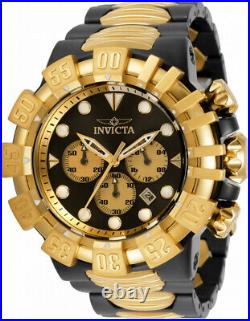 Invicta Mens Excursion Chronograph Black Dial Rose-Gold 2-Tone SS Bracelet Watch