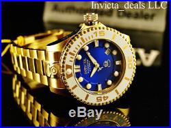Invicta Mens Grand Diver Gen II Automatic Admiral Blue Dial Gold Plated SS Watch