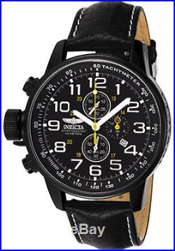 Invicta Mens Lefty Chronograph Black Leather Watch 3332