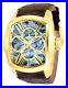 Invicta Mens Lupah Watch Day-Date 47MM Case Abalone Dial Gold/Brown Tone 100M WR