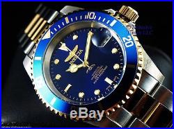 Invicta Mens Original Coin Edge PRO DIVER NH35 Automatic Gd 2Tone SS Blue Watch