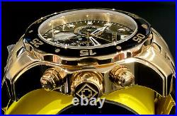 Invicta Mens PRO DIVER SCUBA Chronograph Black Dial 18Kt Gold 48mm SS Watch 0072