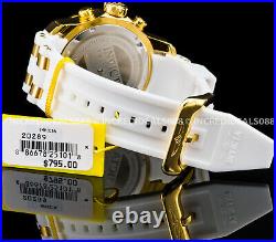 Invicta Mens Pro Diver SCUBA Chronograph 18Kt Gold Black Dial White Strap Watch