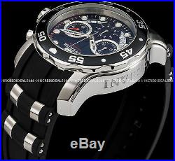 Invicta Mens Pro Diver Scuba Chronograph Silver Black Dial Strap SS Watch 21927