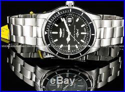 Invicta Mens Pro Diver Swiss Made Black Dial Silver Bracelet SS 44mm Watch 25806