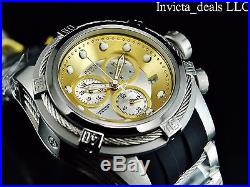 Invicta Mens Reserve 52mm Bolt Zeus SWISS MADE ETA Chrono Gold/Silver Dial Watch