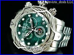 Invicta Mens Reserve 52mm Venom Bolt Swiss ETA Chronograph Green Dial SS Watch