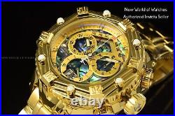 Invicta Mens Reserve Huracan 53mm Abalone Dial Quartz Swiss Gold Plated Watch