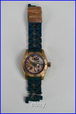 Invicta Mens Sea Spider 1258 Blue Plastic Mechanical Skeleton Dial Watch