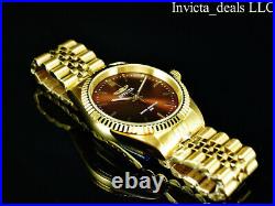 Invicta Mens Specialty JUBILEE Quartz BROWN DIAL Gold Tone Stainless Steel Watch
