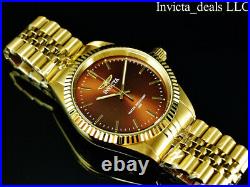 Invicta Mens Specialty JUBILEE Quartz BROWN DIAL Gold Tone Stainless Steel Watch