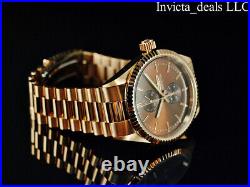 Invicta Mens Specialty JUBILEE Quartz BROWN DIAL Rose Tone Stainless Steel Watch