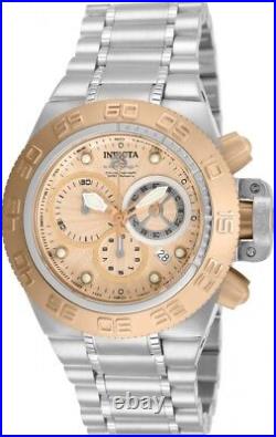 Invicta Mens Subaqua Noma IV Chronograph Rose Gold Tone Textured Dial Watch NWT