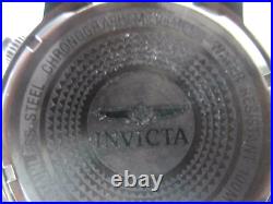 Invicta Mens Watch Left Handed Quartz Black Leather Band & Face