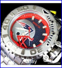Invicta NE Patriots-NFL 58mm Sea Hunter Silvertone Bracelet Auto Mens Watch