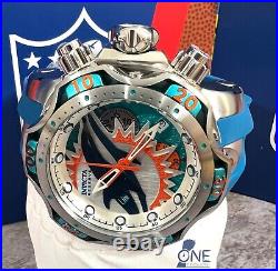 Invicta NFL Miami Dolphins Men's Watch -52.5mm, Steel, Blue, Orange NEW