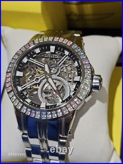 Invicta Open Heart Cristaux Mechanical Simulated Diamond LUME mens Watch