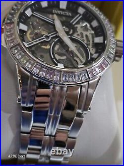 Invicta Open Heart Cristaux Mechanical Simulated Diamond LUME mens Watch