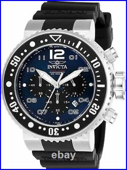 Invicta PRO DIVER Chronograph Silver Blue Black Dial OCEAN VOYAGE SS Men Watch