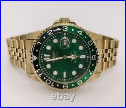 Invicta Pro Diver 30623 Gold Band Green Dial 43mm Case Wrist Watch for Men