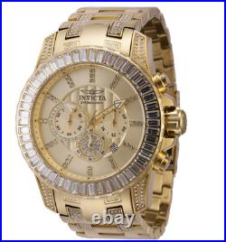 Invicta Pro Diver Chronograph GMT Quartz Crystal Gold Dial Men's Watch 44173