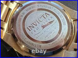 Invicta Pro Diver Gold 36280 Blue Abalone Dial Quartz 48Mm Date Men's Watch