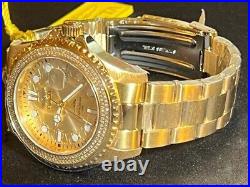 Invicta Pro Diver Gold 37974 Quartz 43Mm Diamonds Date Men's Watch with2-Slot Case