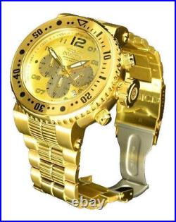 Invicta Pro Diver Men's Quartz 52mm Gold Case Gold Dial Chronograph 25076 Watch