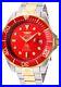 Invicta Pro Diver Men's Red Dial Stainless Steel Automatic Gold Steel Watch