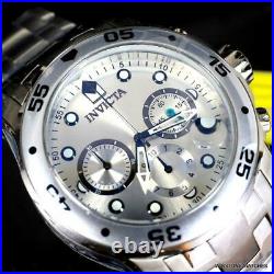 Invicta Pro Diver Scuba Silver-Tone Stainless Steel Chronograph 48mm Watch New
