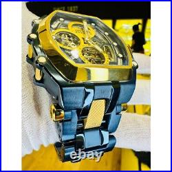 Invicta Reserve Automatic Men's Watch 52.5mm, Gold, Dark Blue 44447 NEW