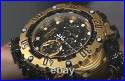 Invicta Reserve Gladiator 63mm Swiss Chronograph Bracelet Watch Gold Blk NEW