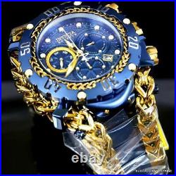 Invicta Reserve Gladiator Gold Blue Label Stainless Steel Swiss 55mm Watch New